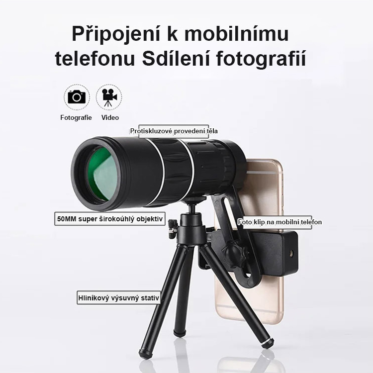 Monokulární dalekohled s vysokým rozlišením a nočním viděním