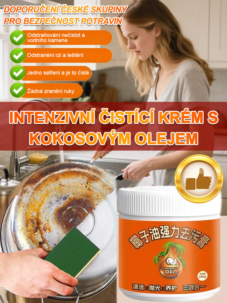 Kokosový olej silná čisticí pasta【Čistěte, leštěte a udržujte a bude vypadat jako nové!】