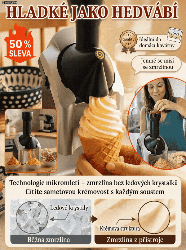 ❄️Plně automatický výrobník zmrzliny – připravený za pouhou minutu pro okamžité ochlazení