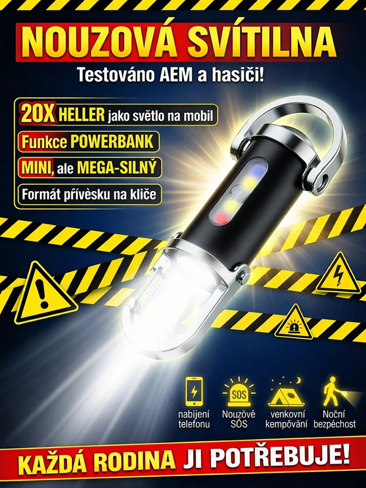 Mini svítilna na klíčenku