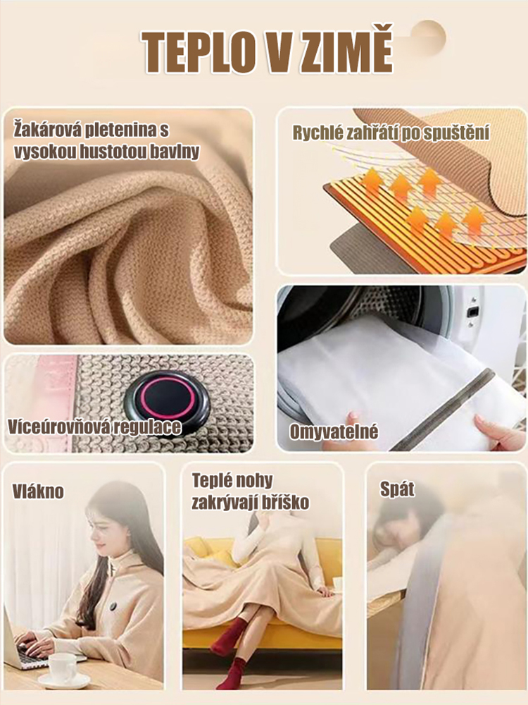 Grafenová vyhřívaná zahřívací deka