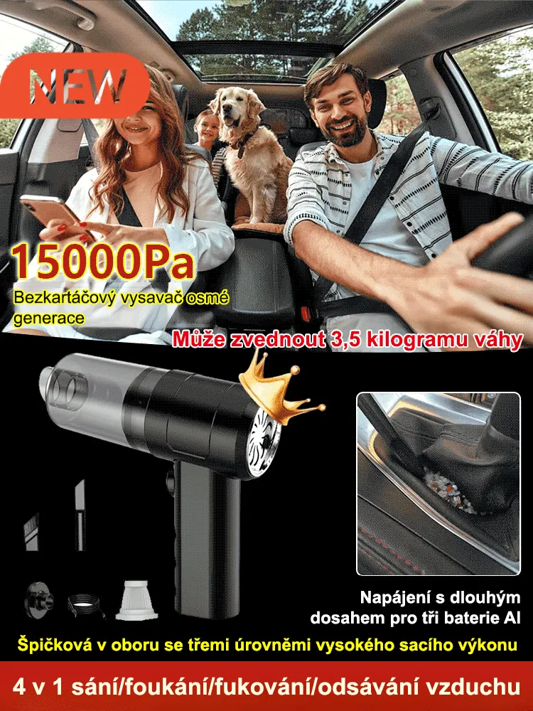 Miliony řidičů milují! Automatický čtyřv jednom vysavač