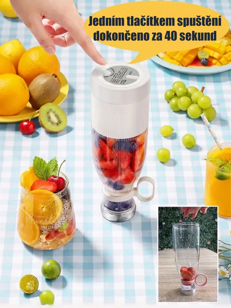 Cestovní mini elektrický odšťavňovač – pohár