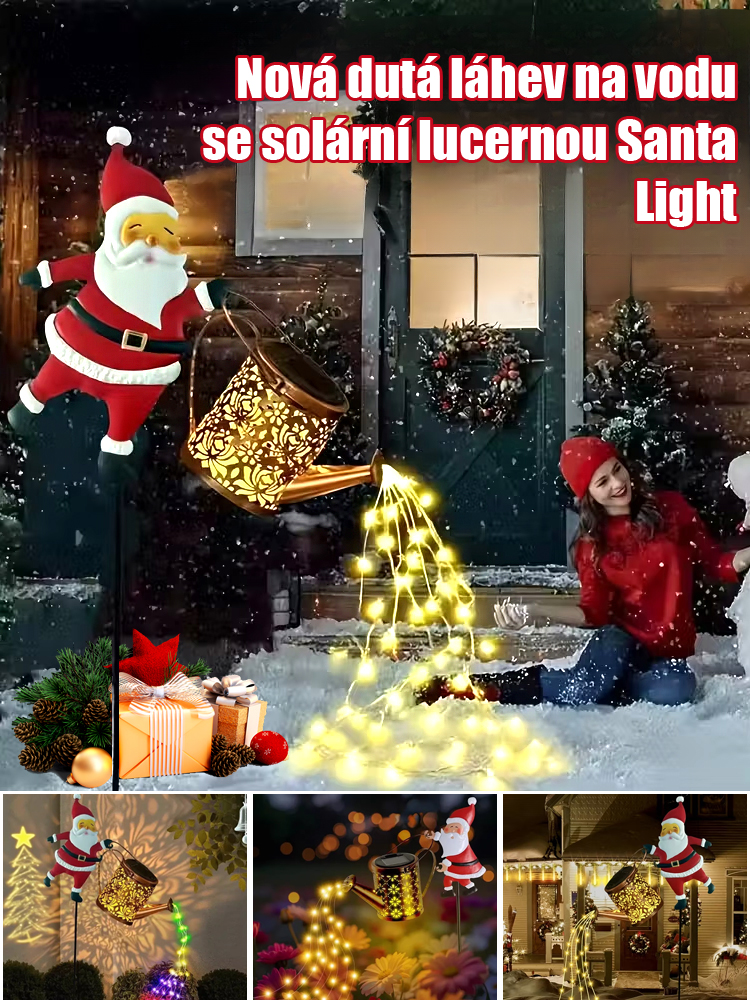 Solární vánoční osvětlení na trávník ve tvaru Santa Clause