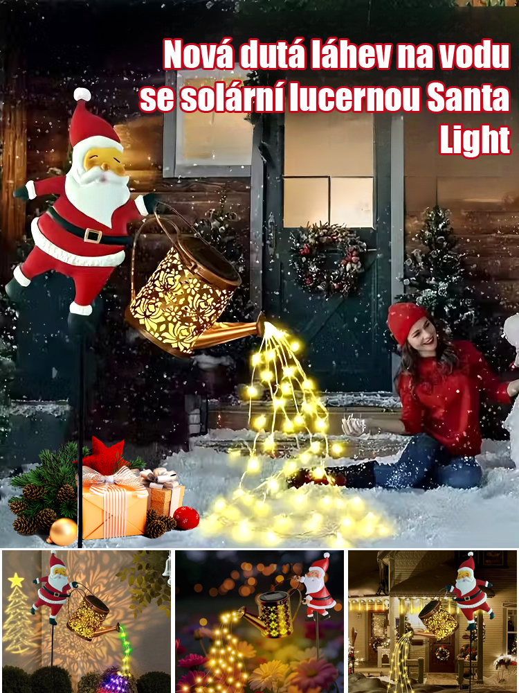 Solární vánoční osvětlení na trávník ve tvaru Santa Clause