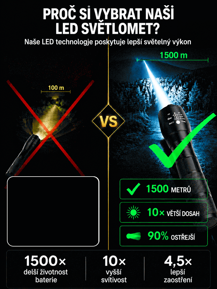 Taktická svítilna 20 000 lumenů | Bezpečnost dnes se slevou 50%