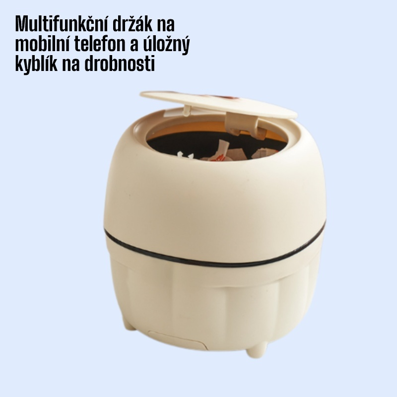 Multifunkční držák na mobilní telefon a úložný kyblík na drobnosti