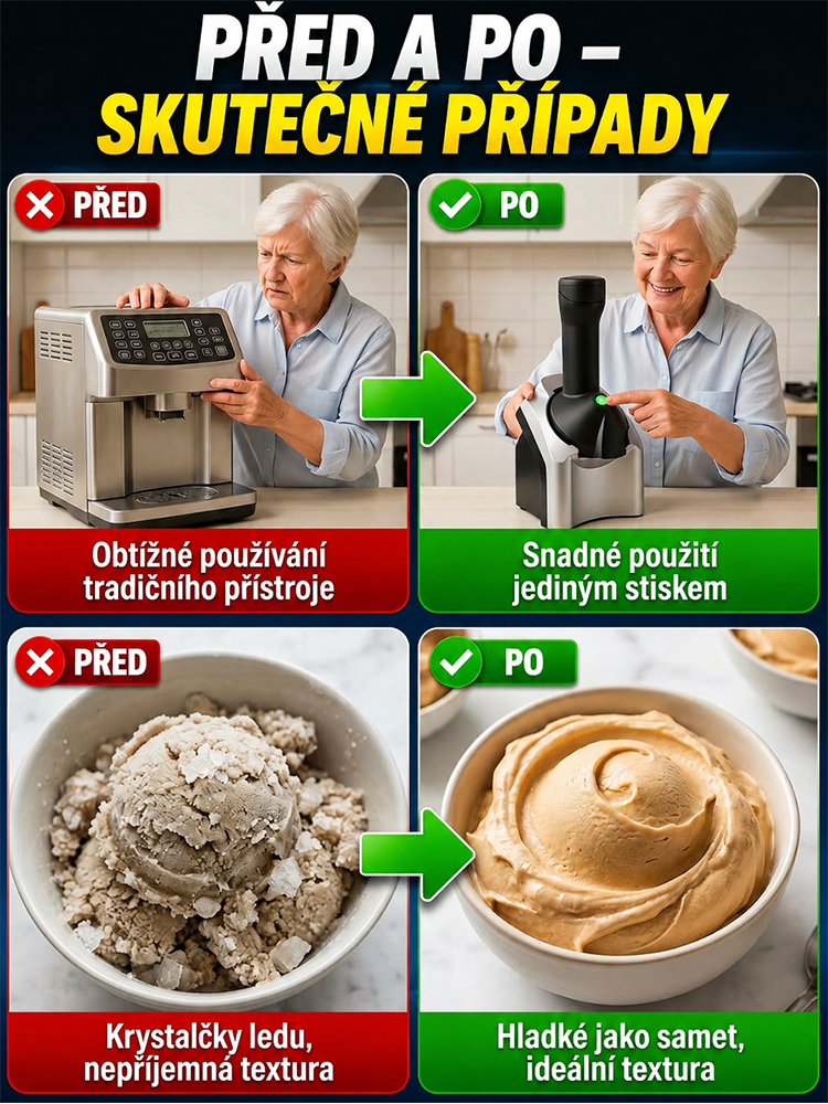 ❄️Plně automatický výrobník zmrzliny – připravený za pouhou minutu pro okamžité ochlazení