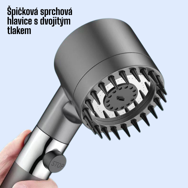 Špičková sprchová hlavice s dvojitým tlakem
