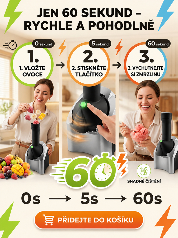 ❄️Plně automatický výrobník zmrzliny – připravený za pouhou minutu pro okamžité ochlazení