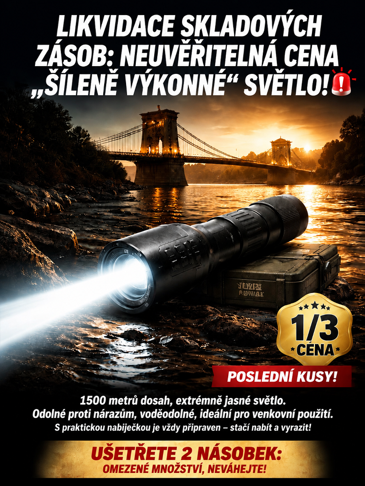 Taktická svítilna 20 000 lumenů | Bezpečnost dnes se slevou 50%