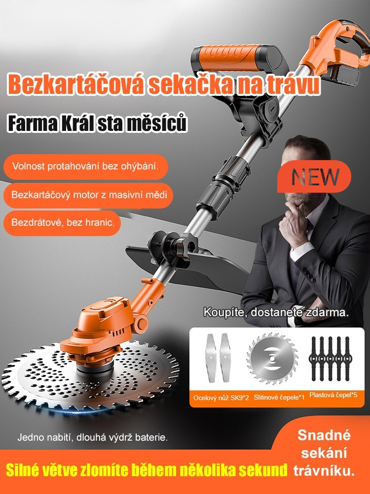 【Praktická úspora energie】Ruční elektrická sekačka na trávu pro velké plochy