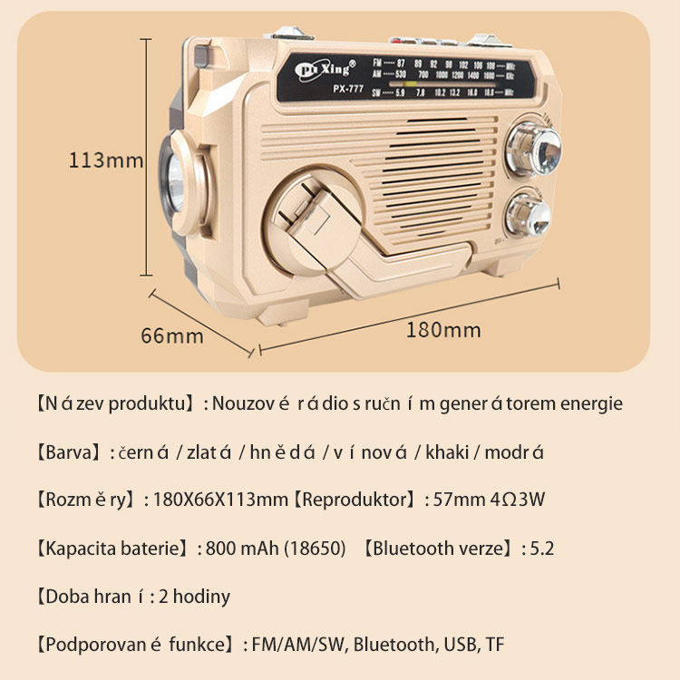 Ruční rádio s funkcí nouzového nabíjení! 🌟 Spolehlivý pomocník v nouzi.