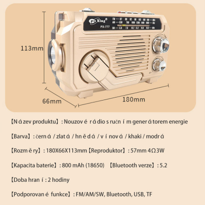 Ruční rádio s funkcí nouzového nabíjení! 🌟 Spolehlivý pomocník v nouzi.