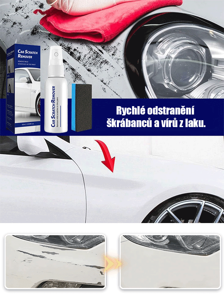 Sprej na opravu škrábanců aut