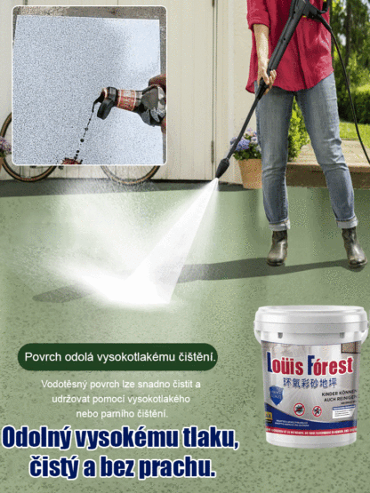 Modernizace epoxidového barevného pískového podlahového nátěru, povrch lesklý jako mramor, voděodolný a protiskluzový, odolný proti opotřebení!