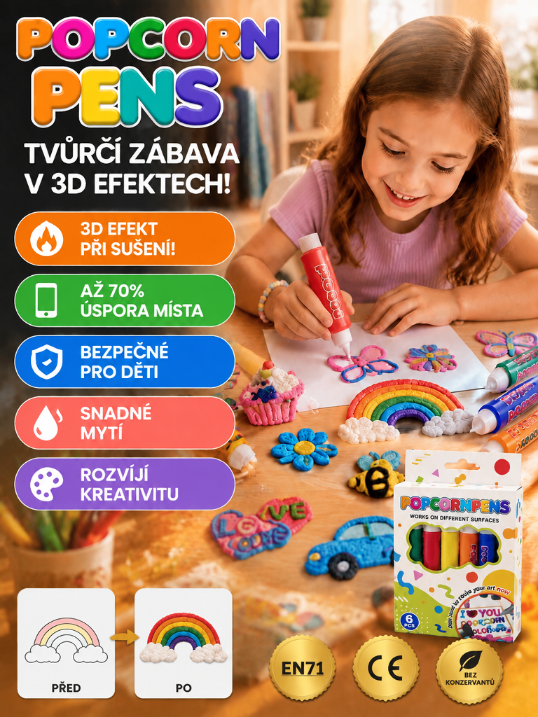【Rovinná malba se mění v prostorové umění】3D kreslicí pero – Kreslete v prostoru snadno, dokonalý dárek pro děti!