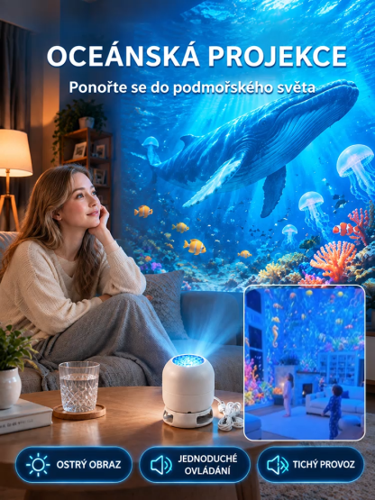 Domácí projekční lampa pro sváteční atmosféru