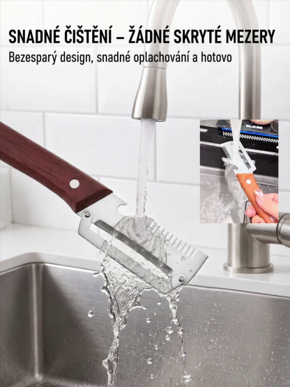 💡Volba mnoha hospodyněk! Kuchyňský pomocník 3v1: krájí, loupe a otevírá lahve. Z nerezové oceli a snadno omyvatelný.