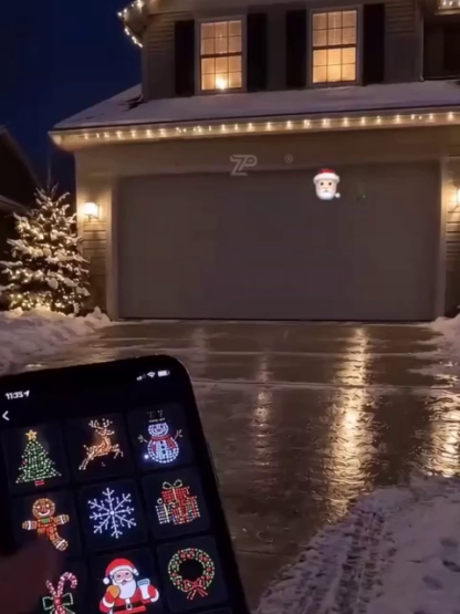 【🎉Inteligentní dynamická dekorační lampa】💝Přepínejte vánoční scény v mobilu nebo tvořte vlastní vzory. 🏠Vyzdobte balkón i fasádu za pár sekund bez zamotaných kabelů! 