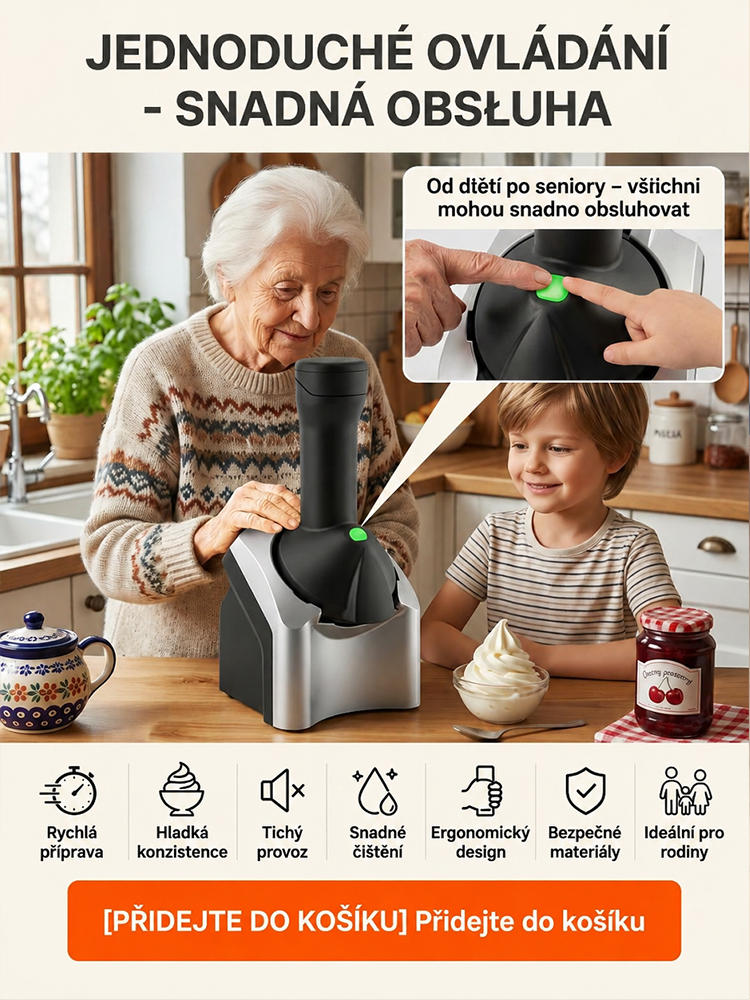 ❄️Plně automatický výrobník zmrzliny – připravený za pouhou minutu pro okamžité ochlazení