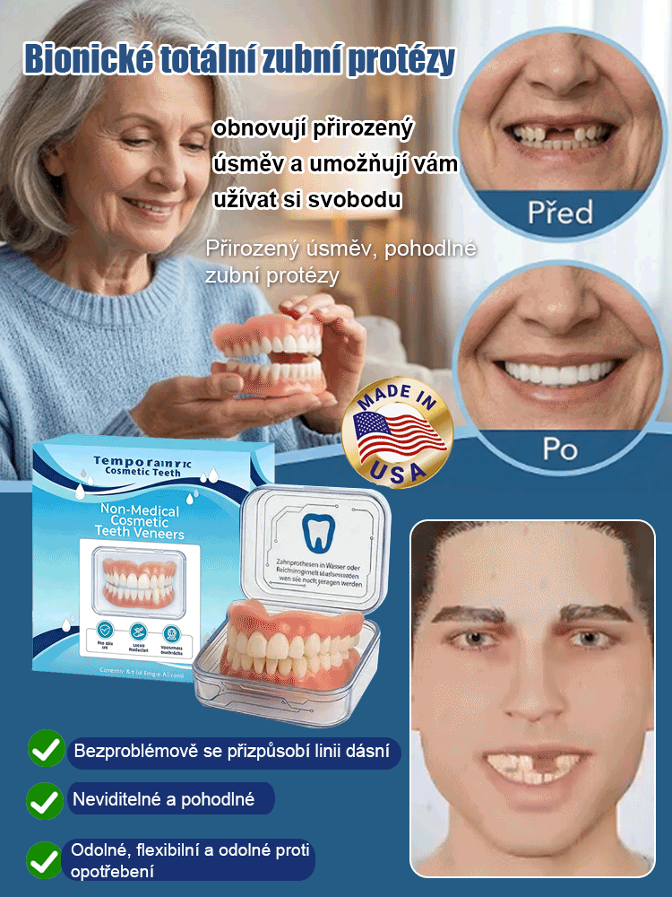 Přirozený úsměv, pohodlné zubní protézy