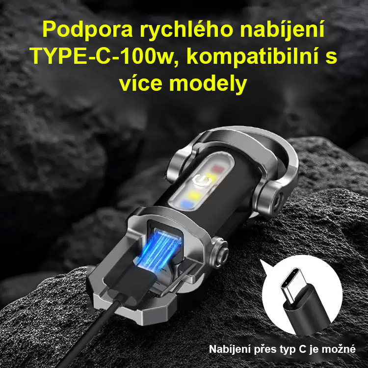 Víceúčelová nouzová svítilna✨Režimy vysokého jasu, nízkého jasu a stroboskopu splní různé potřeby