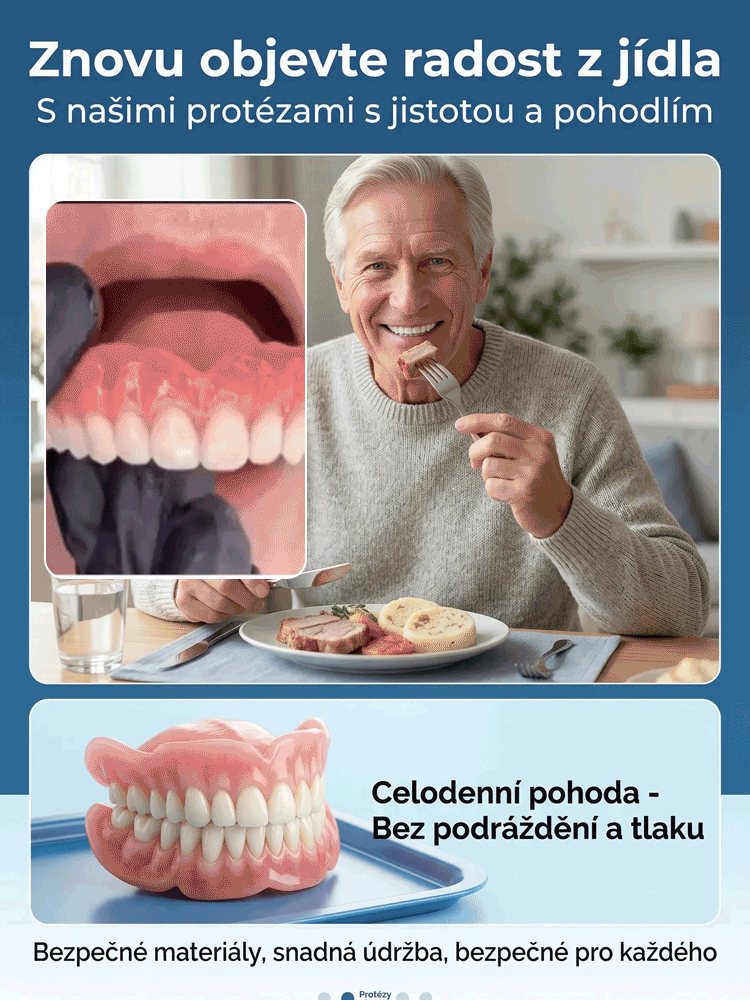 Přirozený úsměv, pohodlné zubní protézy