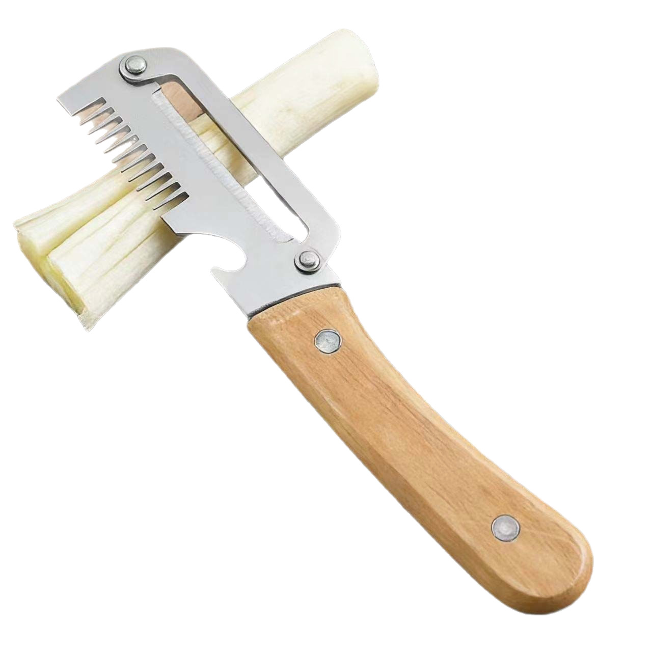 💡Volba mnoha hospodyněk! Kuchyňský pomocník 3v1: krájí, loupe a otevírá lahve. Z nerezové oceli a snadno omyvatelný.