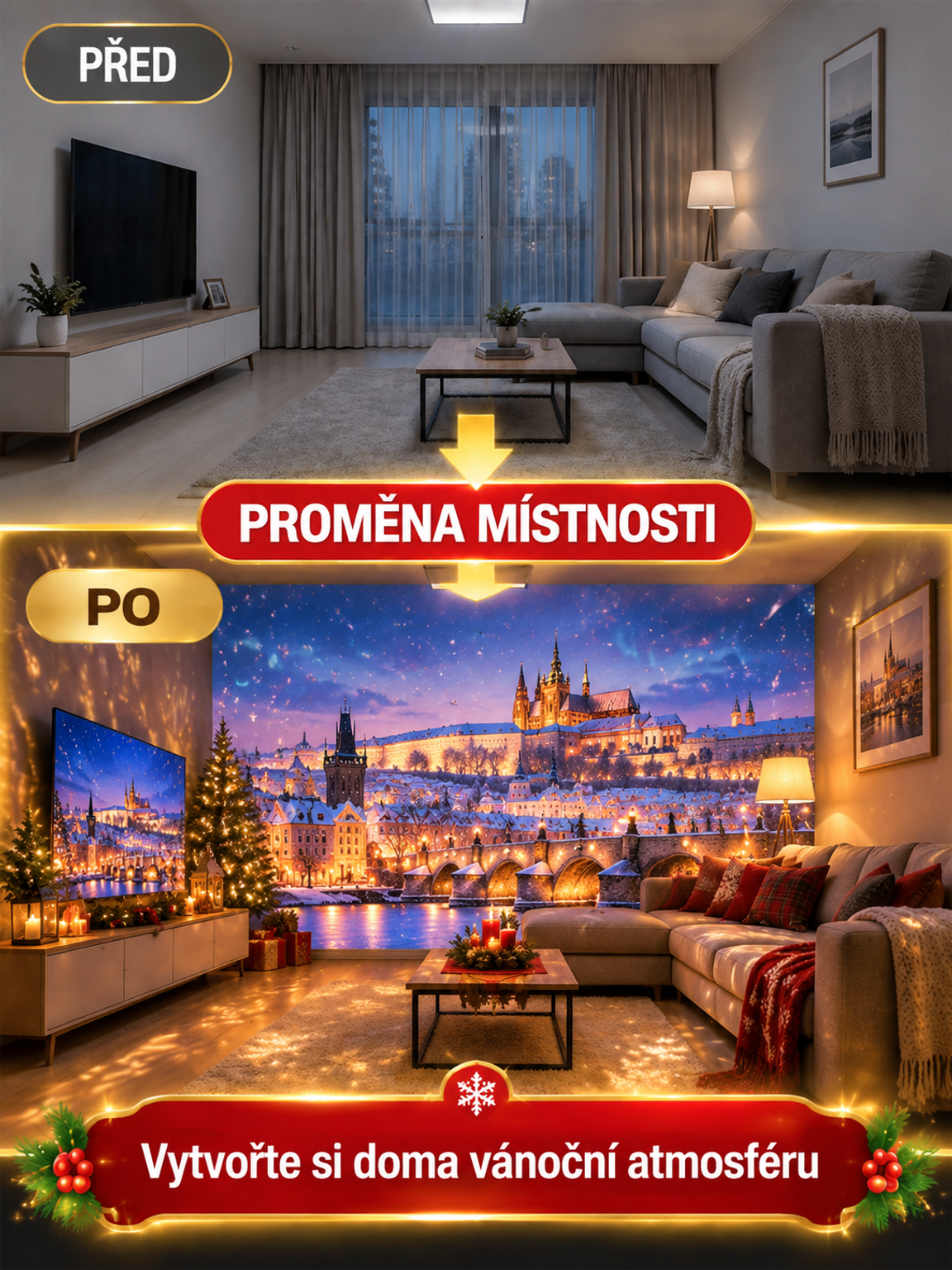 Domácí projekční lampa pro sváteční atmosféru