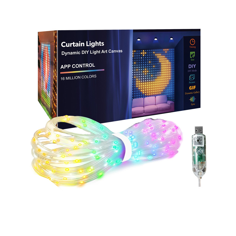 【🎉Inteligentní dynamická dekorační lampa】💝Přepínejte vánoční scény v mobilu nebo tvořte vlastní vzory. 🏠Vyzdobte balkón i fasádu za pár sekund bez zamotaných kabelů!