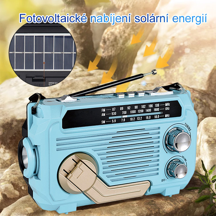 Ruční rádio s funkcí nouzového nabíjení! 🌟 Spolehlivý pomocník v nouzi.