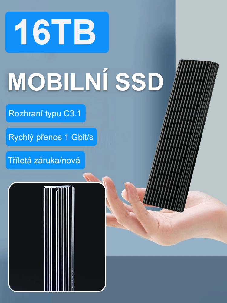 16TB Velkokapacitní Type-C přenosný mini SSD