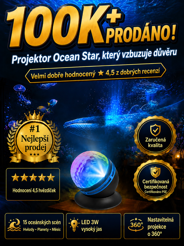 Multifunkční fantastická náladová projekční lampa