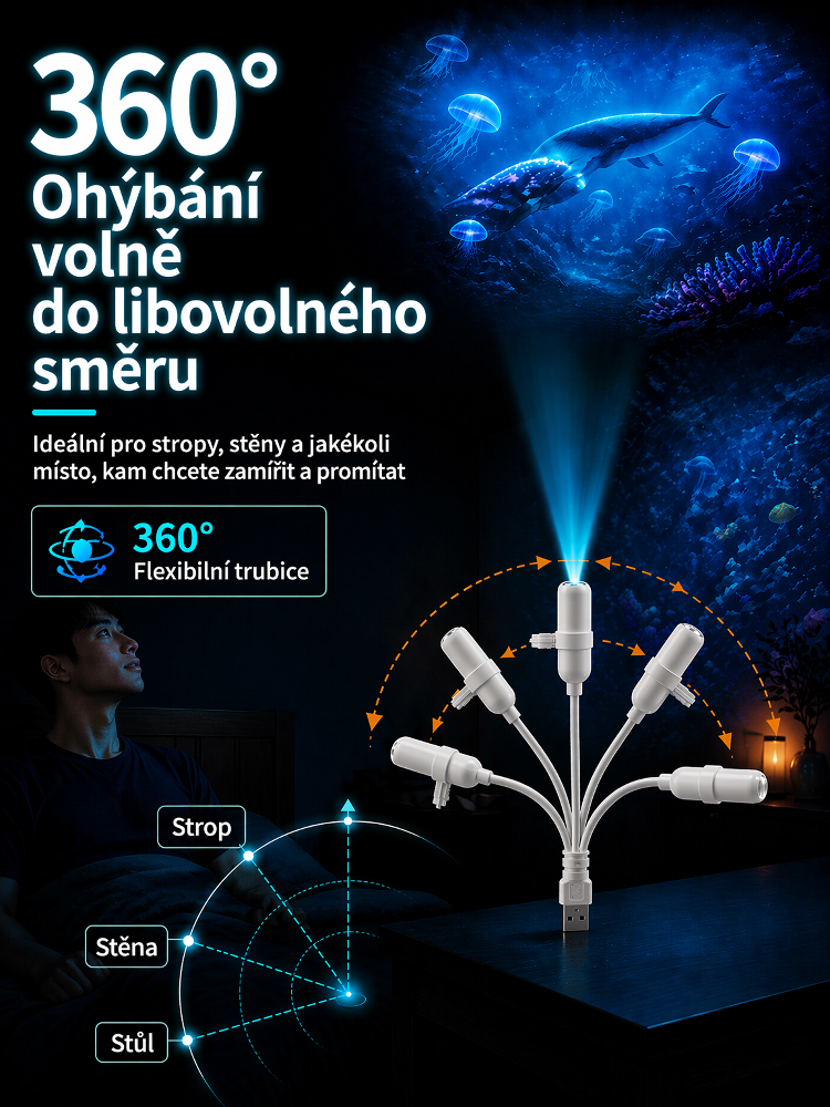 🌌Pohlcující Oceánský Projektor 3D | 🌟Akce -50%
