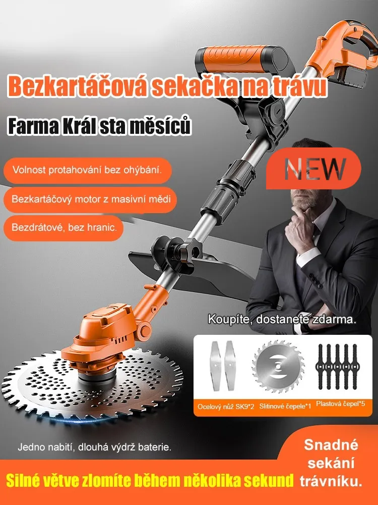 【Snadné sečení trávy, tisíce metrů čtverečních】 Tento praktický ruční akumulátorový vyžínač šetří námahu a čas.