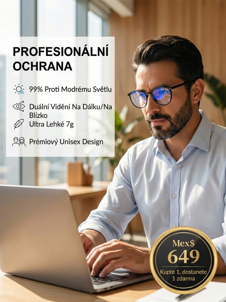 Moderní bifokální brýle proti únavě očí, omlazující vzhled