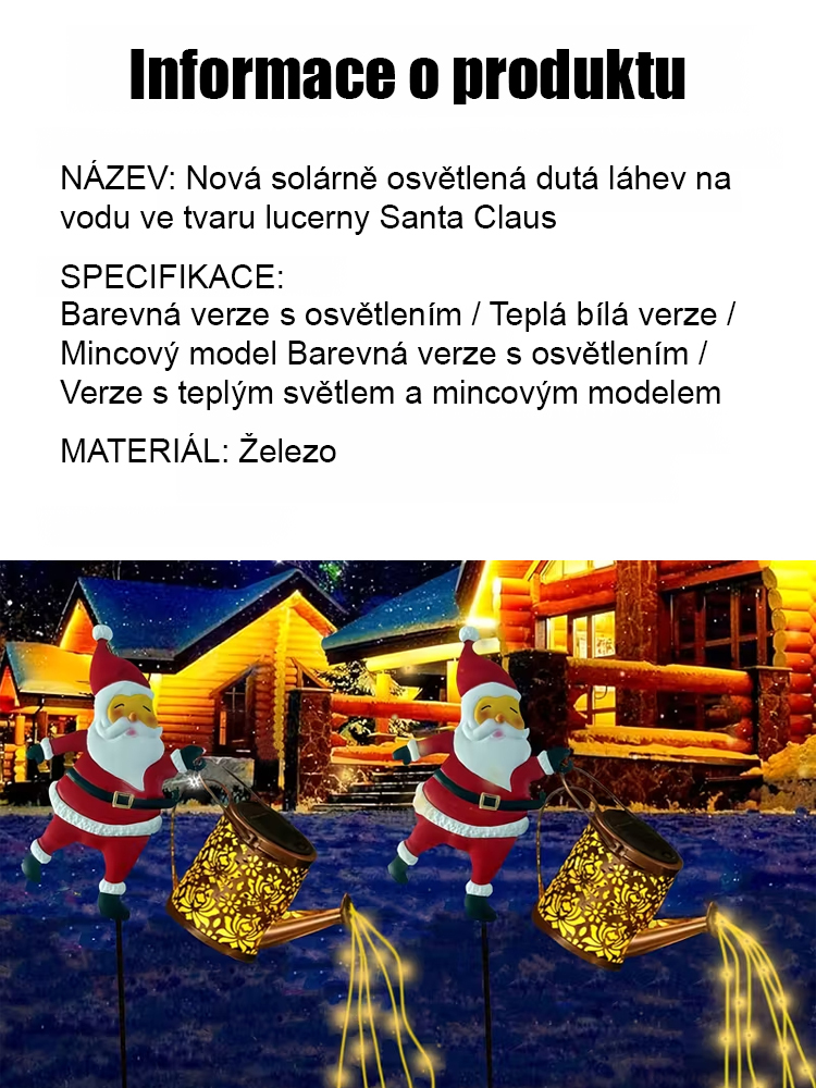 Solární vánoční osvětlení na trávník ve tvaru Santa Clause
