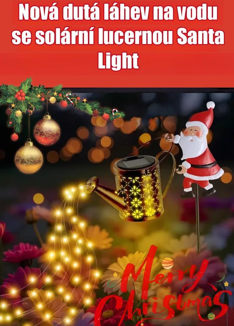 Solární vánoční osvětlení na trávník ve tvaru Santa Clause