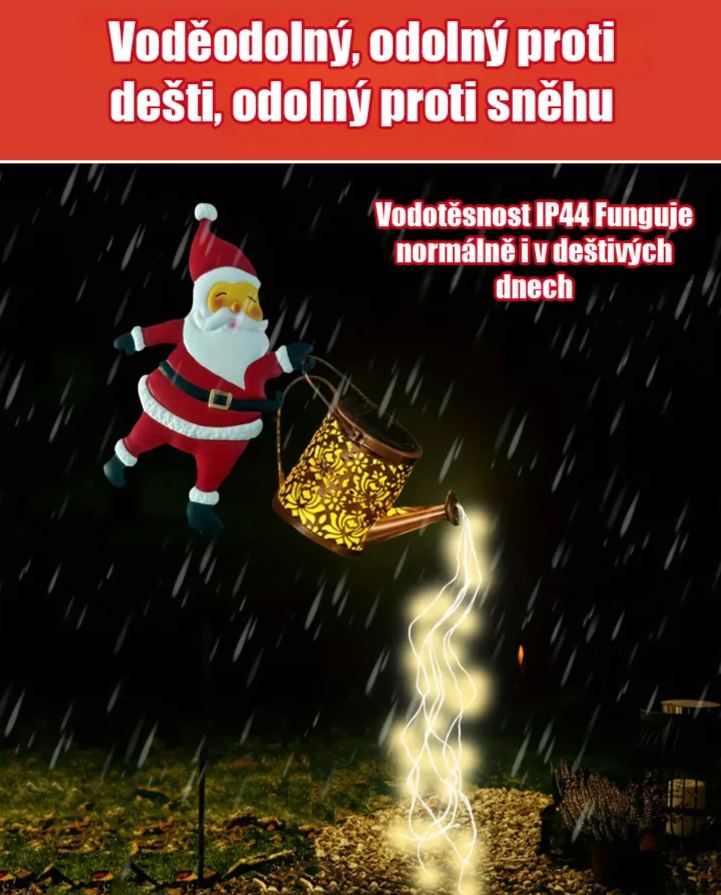 Solární vánoční osvětlení na trávník ve tvaru Santa Clause