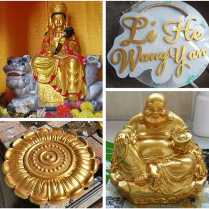 More dazzling than gold, this water-based polymer gold powder paint shines brilliantly and exudes luxury! 