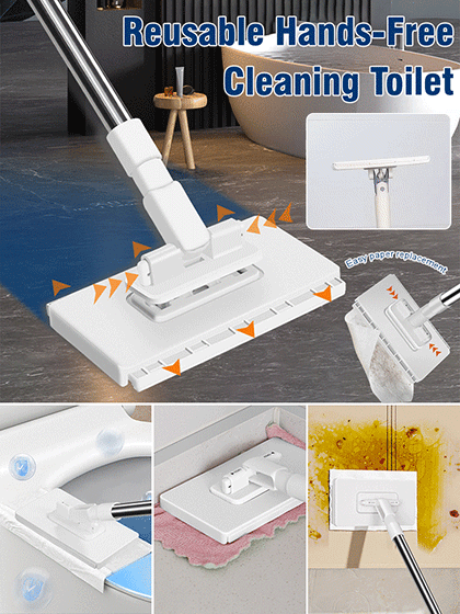 The automatic cloth-clamping mop saves you time and effort when cleaning, and keeps your hands clean!