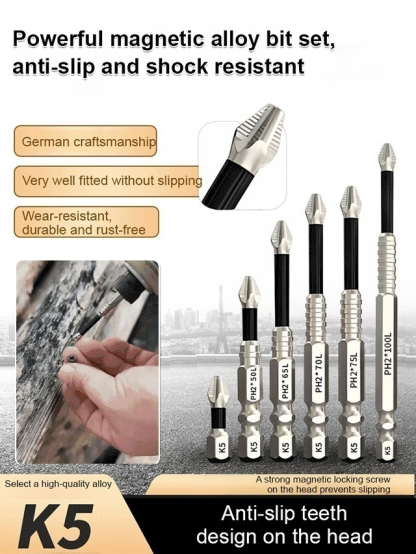 M35 high-speed steel strong magnetic anti-slip screwdriver bit can easily remove all kinds of rusty and stripped screws!