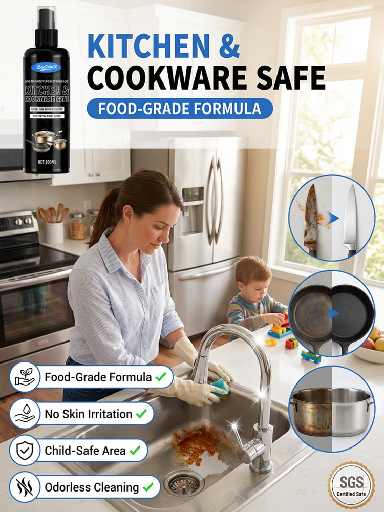 Powerful metal rust remover and protector, it not only removes rust but also eliminates stains, restoring the shine and brightness of metal! 