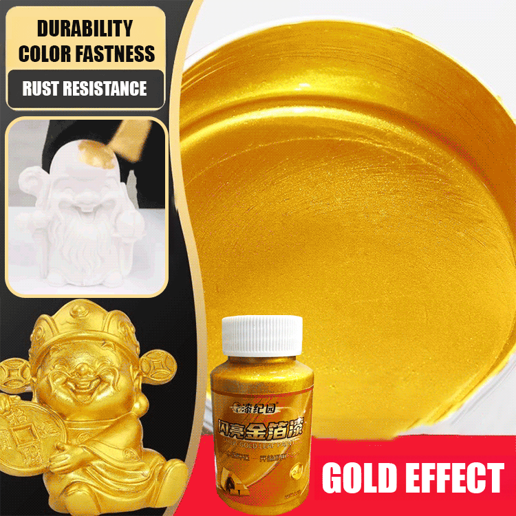 More dazzling than gold, this water-based polymer gold powder paint shines brilliantly and exudes luxury! 