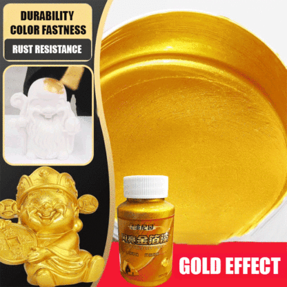 More dazzling than gold, this water-based polymer gold powder paint shines brilliantly and exudes luxury! 