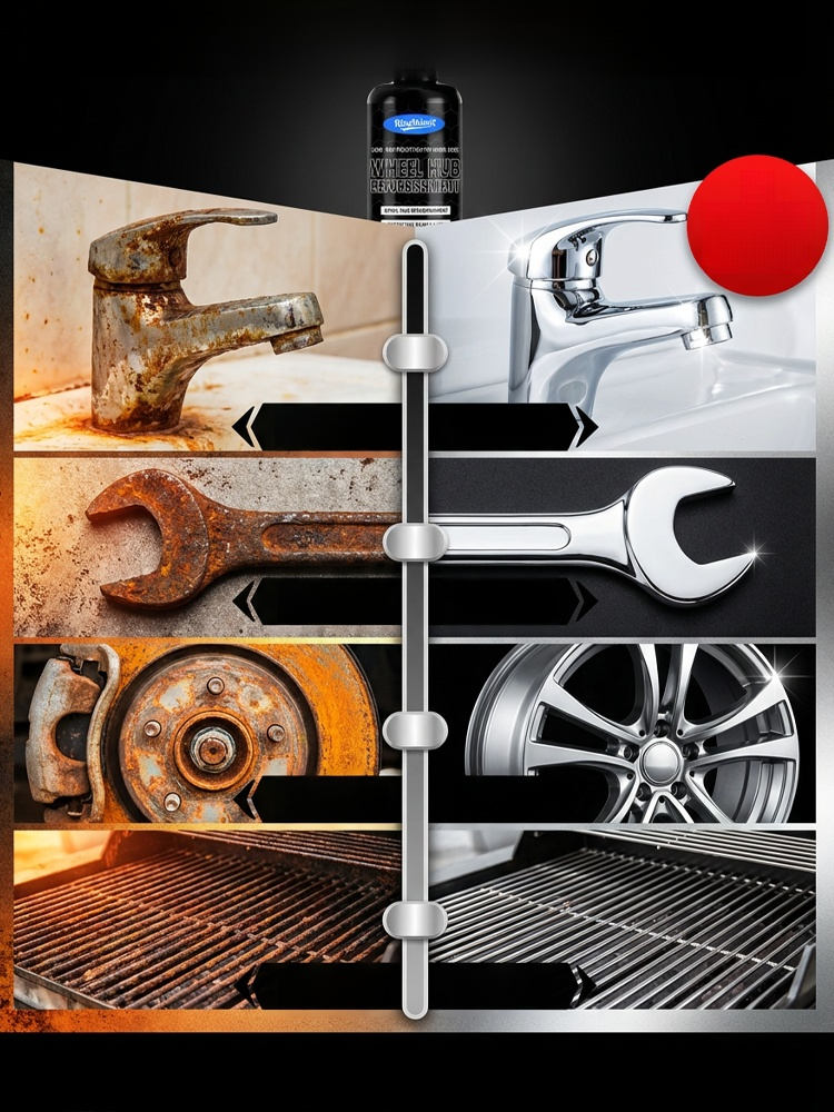 Powerful metal rust remover and protector, it not only removes rust but also eliminates stains, restoring the shine and brightness of metal! 