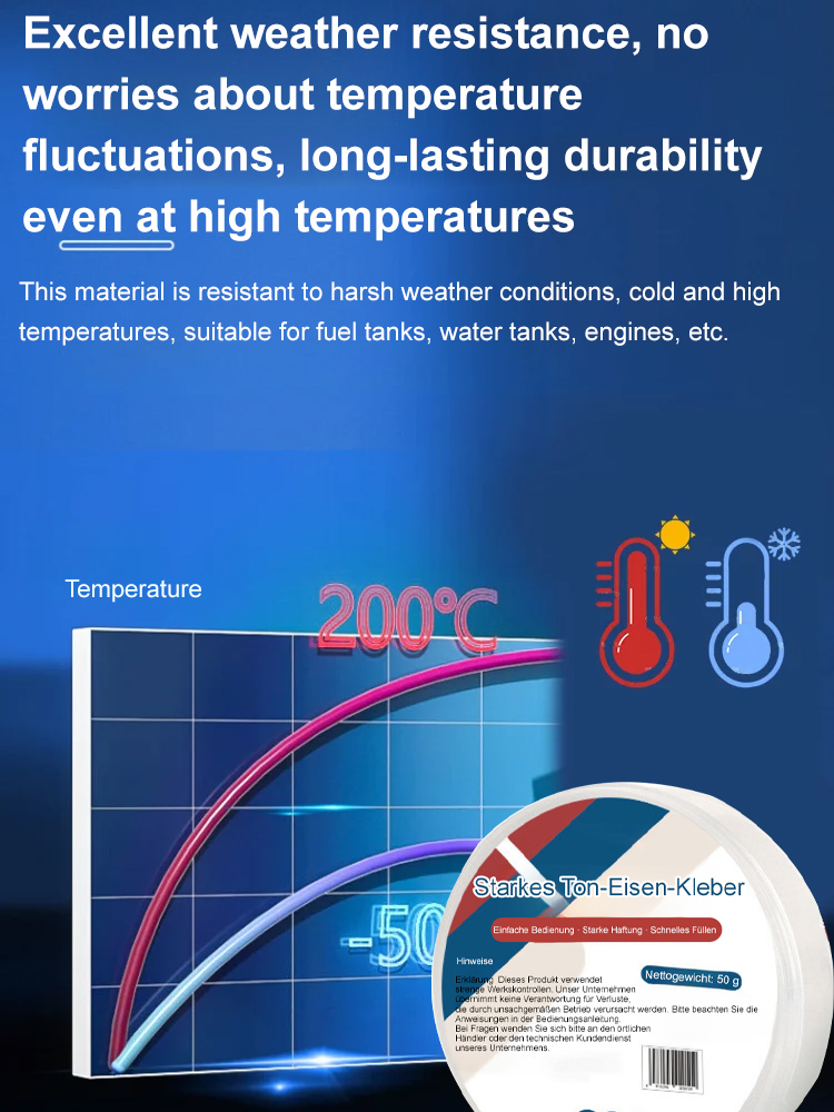 Multi-functional plastic steel niobium-iron repair adhesive, which becomes harder than steel after curing.