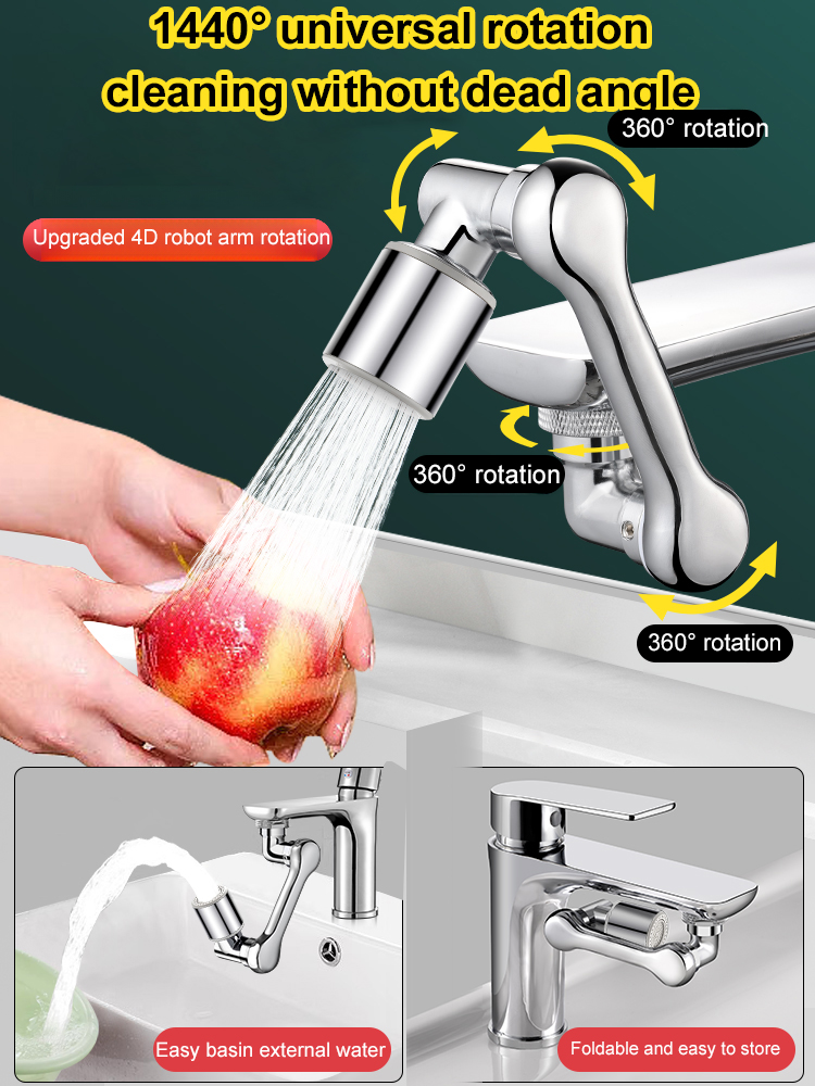 Installing this mechanical arm extender on the home faucet is incredibly useful!