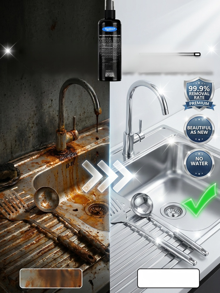 Powerful metal rust remover and protector, it not only removes rust but also eliminates stains, restoring the shine and brightness of metal! 